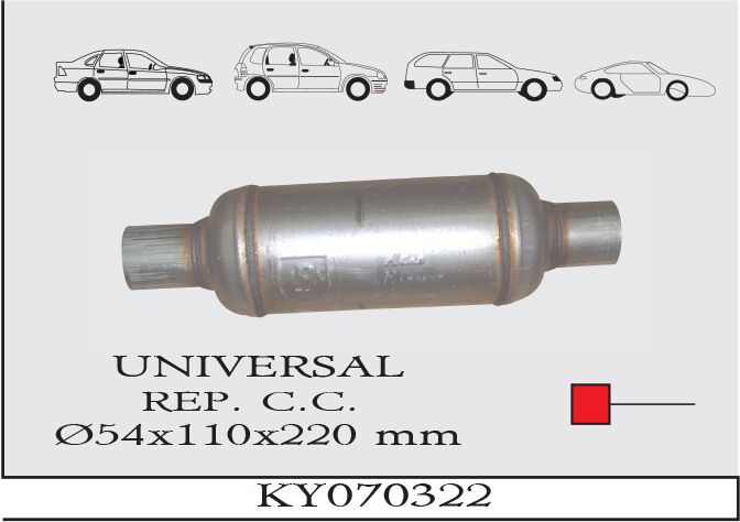 Katalitik Konverter Yerine Tüp Susturucu Üniversal  Ø54 X 110 X 220 Mm