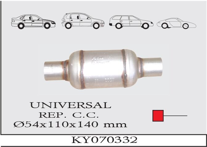 Katalitik Konverter Yerine Tüp Susturucu Üniversal Ф54 X 110 X 140 Mm