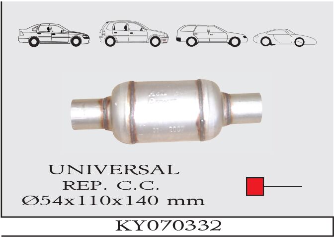 Katalitik Konverter Yerine Tüp Susturucu Üniversal Ф54 X 110 X 140 Mm