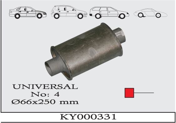 Katalitik Konverter Yerine Tüp Susturucu Üniversal Oval Ф66 X 250 Mm