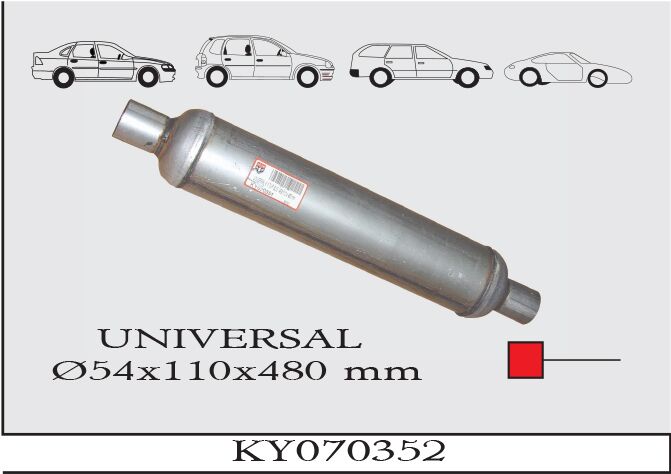Katalitik Konverter Yerine Tüp Susturucu Üniversal Ф54 X 110 X 480 Mm
