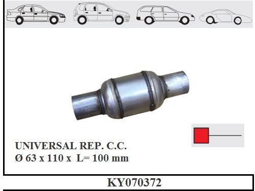 Katalitik Konverter Yerine Tüp Susturucu Üniversal Ф63 X 110 X 100 Mm