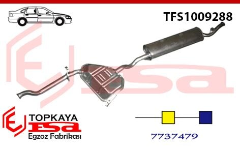 Fiat Tempra 1.6 Ie Arka Orta Susturucu Sedan 75 - 90 Hp 1993 > 1997