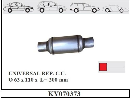 Katalitik Konverter Yerine Tüp Susturucu Üniversal Ф63 X 110 X 200 Mm
