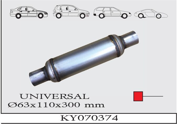 Katalitik Konverter Yerine Tüp Susturucu Üniversal Ф63 X 110 X 300 Mm
