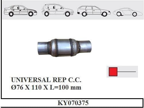 Katalitik Konverter Yerine Tüp Susturucu Üniversal Ф76 X 110 X 100 Mm