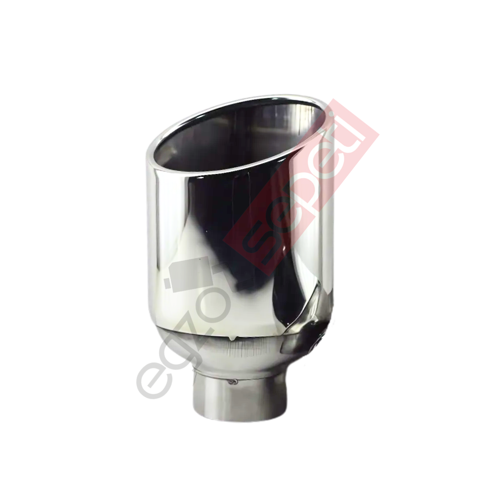 Krom Egzoz Ucu Sol Taraf 304 Kalite Oval Çap Ölçüsü 100x115mm