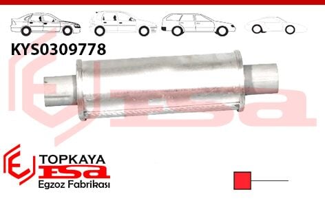 Katalitik Konverter Yerine Tüp Susturucu Üniversal Yandan Direkt Ф 57 X 300 Mm Yuvarlak