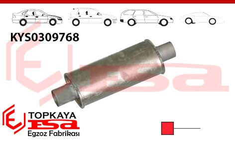 Katalitik Konverter Yerine Tüp Susturucu Üniversal Yandan Direkt Ф57 X 300 Mm Oval