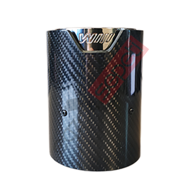 Bmw M Logolu Karbon Egzoz Ucu 90 MM Parlak Siyaj İçi Delikli