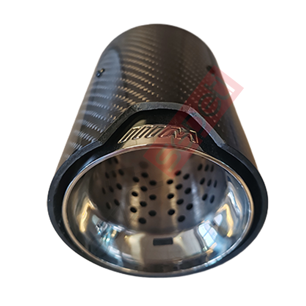 Bmw M Logolu Karbon Egzoz Ucu 90 MM Parlak Siyaj İçi Delikli