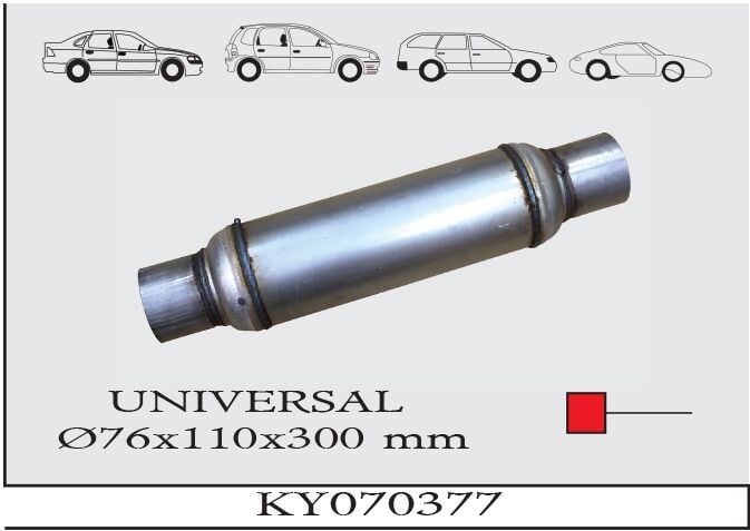 Katalitik Konverter Yerine Tüp Susturucu Üniversal Ф76 X 110 X 300 Mm