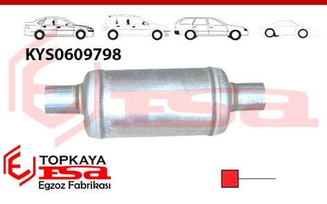 Katalitik Konverter Yerine Tüp Susturucu Üniversal Ф54 X 127 X 220 Mm