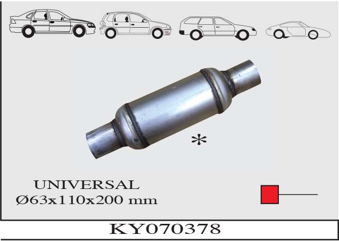 Katalitik Konverter Yerine Tüp Susturucu Üniversal Ø63 X 110 X200 Mm Tek Büzmeli