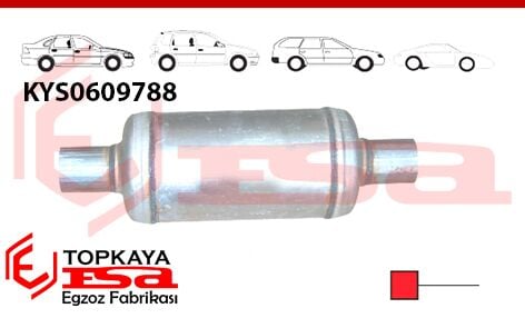 Katalitik Konverter Yerine Tüp Susturucu Üniversal Ф54 X 127 X 220 Mm