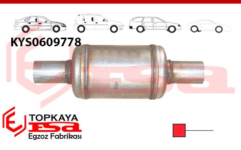 Katalitik Konverter Yerine Tüp Susturucu Üniversal Ф54 X 127 X 170 Mm