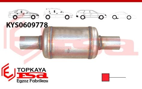 Katalitik Konverter Yerine Tüp Susturucu Üniversal Ф54 X 127 X 170 Mm