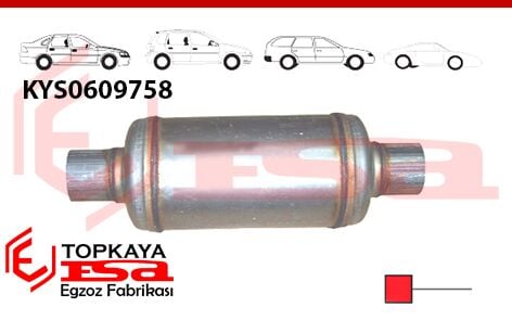Katalitik Konverter Yerine Tüp Susturucu Üniversal Yandan Direkt Ф60 X 127 X 220 Mm