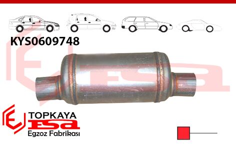 Katalitik Konverter Yerine Tüp Susturucu Üniversal Yandan Direkt Ф60 X 127 X 220 Mm