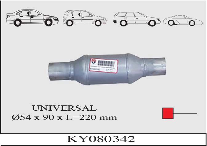 Katalitik Konverter Yerine Tüp Susturucu Üniversal Ø54 X 90 X 220 Mm