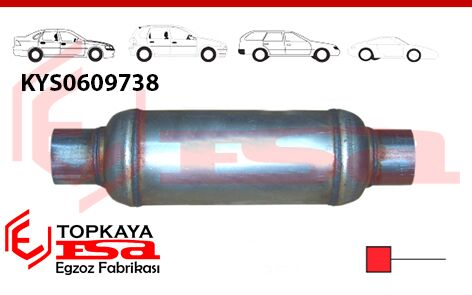 Katalitik Konverter Yerine Tüp Susturucu Üniversal Yandan Direkt Ф110 X 300 X Ф63 Mm