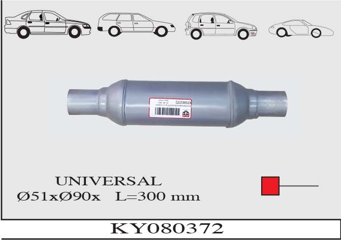 Katalitik Konverter Yerine Susturucu Üniversal  Ø5 1X 90 X 300 Mm