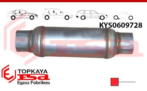 Katalitik Konverter Yerine Tüp Susturucu Üniversal Yandan Direkt Ф110 X 300 X Ф76 mm