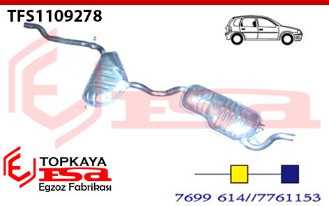 Fiat Tipo 2.0 İe 16V Arka Orta Susturucu Baskılı 1993 > 1996