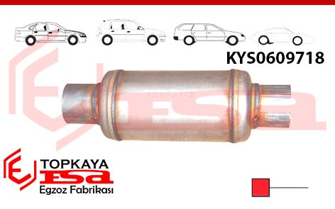 Katalitik Konverter Yerine Tüp Susturucu Üniversal Yandan Direkt Ф76 X 127 X 220 mm