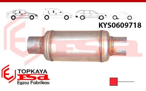 Katalitik Konverter Yerine Tüp Susturucu Üniversal Yandan Direkt Ф76 X 127 X 220 mm