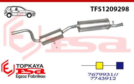 Fiat Uno Arka Orta Susturucu 1.3 / 1.4 1982 > 1999