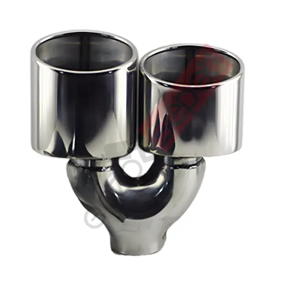 Krom Çift Çıkış Egzoz Ucu 304 Kalite Sağ Taraf Oval Çap Ölçüsü 100x115mm