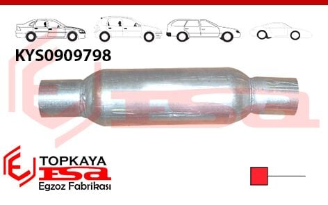 Katalitik Konverter Yerine Tüp Susturucu Üniversal Ф54 X 76 X 220 Mm