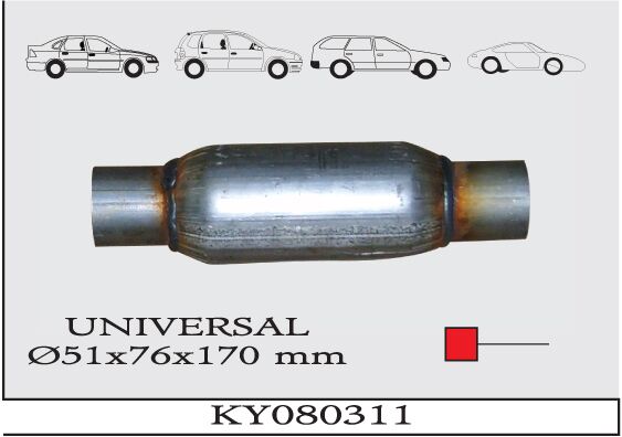 Katalitik Konverter Yerine Tüp Susturucu Üniversal Ф51 X 76 X 170 mm