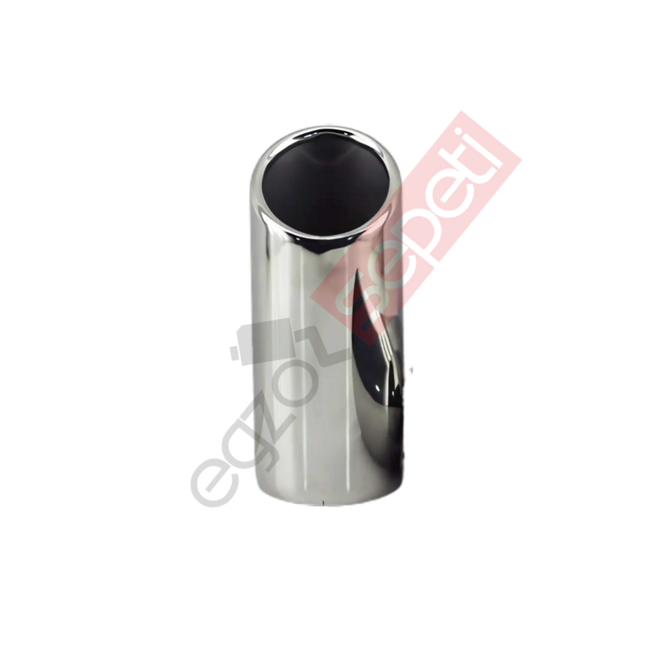 Krom Egzoz Ucu 304 Kalite Yuvarlak Çap Ölçüsü 6X12 Cm