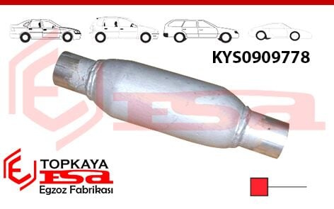 Katalitik Konverter Yerine Tüp Susturucu Üniversal Ф54 X 89 X 250 Mm