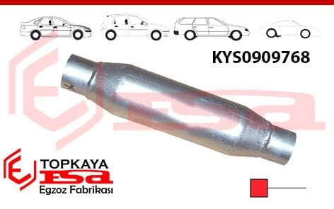 Katalitik Konverter Yerine Tüp Susturucu Üniversal Ф60 X 89 X 300 Mm