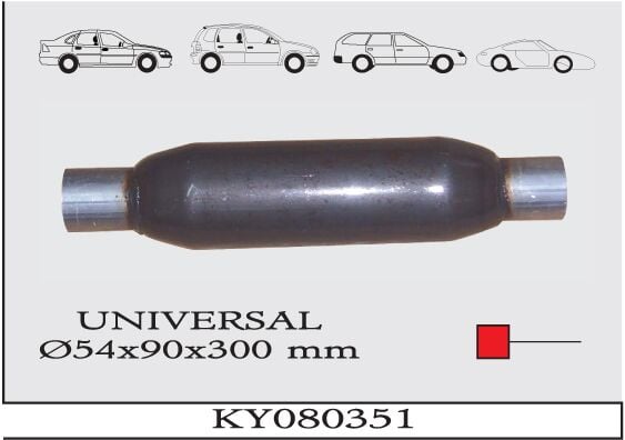 Katalitik Konverter Yerine Tüp Susturucu Üniversal Ф54 X 90 X 300 mm