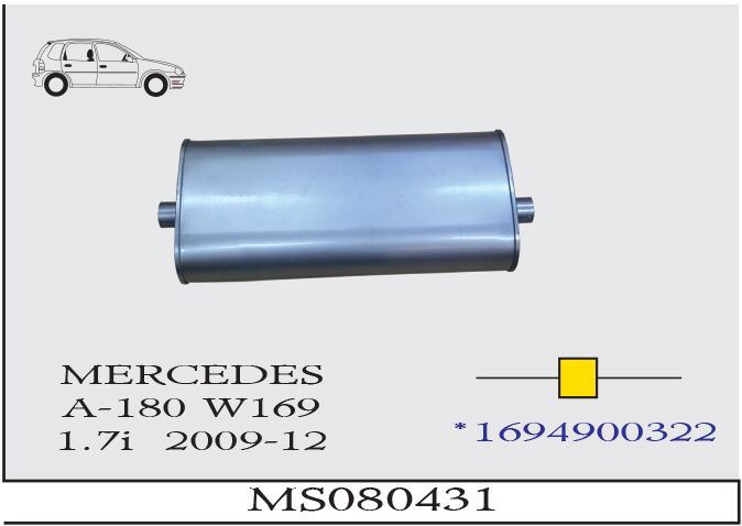 Mercedes A180 Blue Eff W169 1.7İ Orta Susturucu 2009-12