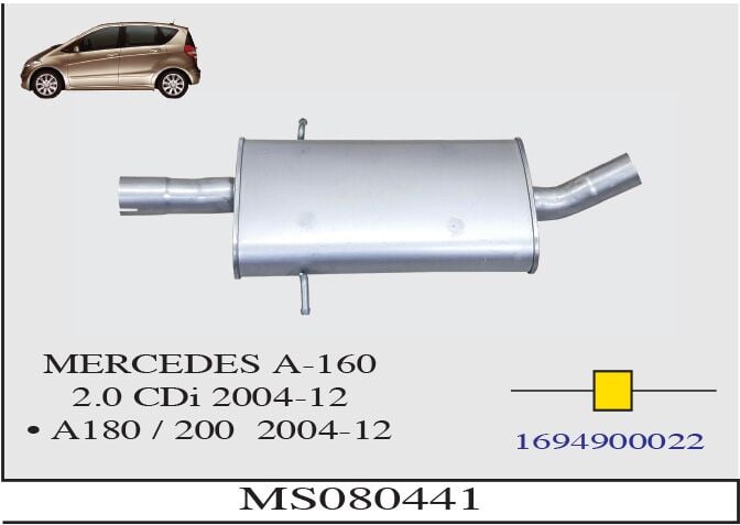 Mercedes A160 2.0 Cdi Orta Susturucu 2004-12