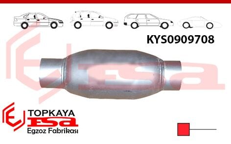 Katalitik Konverter Yerine Tüp Susturucu Üniversal Ф54 X 90 X 170 Mm