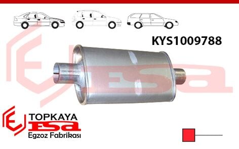 Katalitik Konverter Yerine Tüp Susturucu Üniversal Yandan Direkt Ф54 X 300 Mm Oval