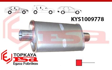 Katalitik Konverter Yerine Tüp Susturucu Üniversal Ф51 X 250 Mm Oval