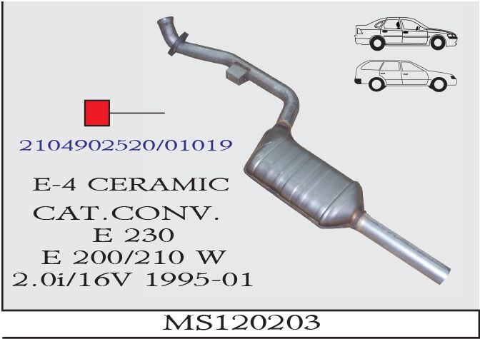 Mercedes E230 W210 Ön Boru Katalitik Konverter Euro-4 Srmk 1995-01