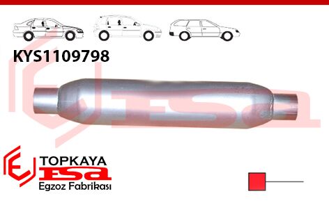 Katalitik Konverter Yerine Tüp Susturucu Üniversal Yandan Direkt Ф90 X 400Mm X Ф51 Mm