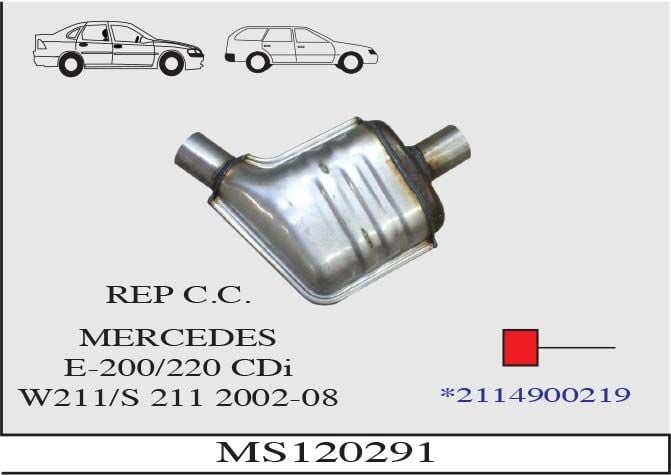 Mercedes E200/E220 W211 Katalitik Konvertör Yerine Cdi Orta Susturucu 2002-08