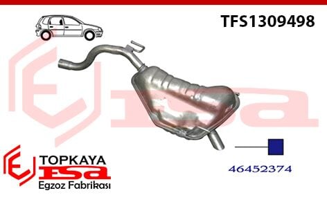 Fiat Palio 1.2 / 1.4 8V Arka Susturucu Borulu Baskılı 1998 > 2001