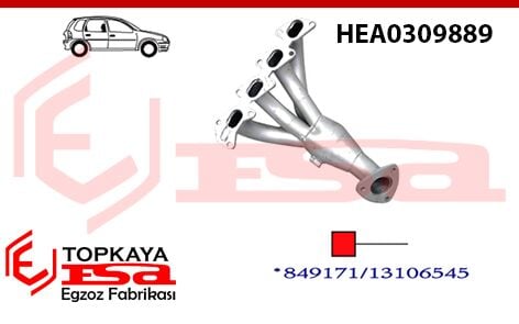 Opel Corsa Headers 1.2 Kat Yerine 2003 > ...