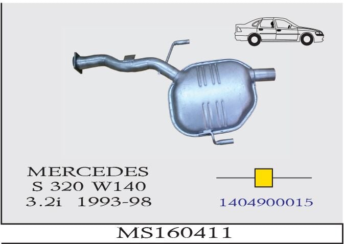 Mercedes S320 W140 3.2İ Baskılı Borulu Orta Susturucu 1993-98