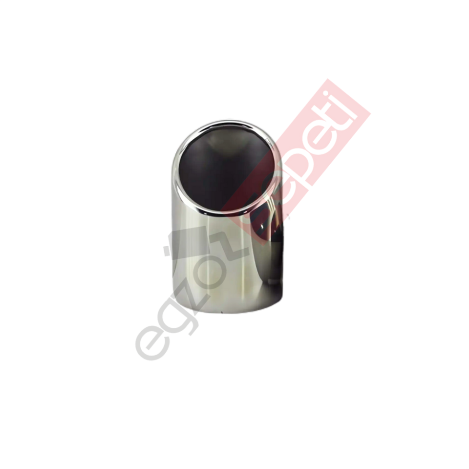 Krom Egzoz Ucu Sağ Taraf 304 Kalite Yuvarlak Çap Ölçüsü 75X120 mm